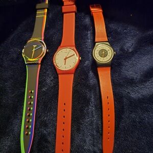 Lot Of 3 Vintage Swatch Watches EUC New Batteries 80s Pop Culture